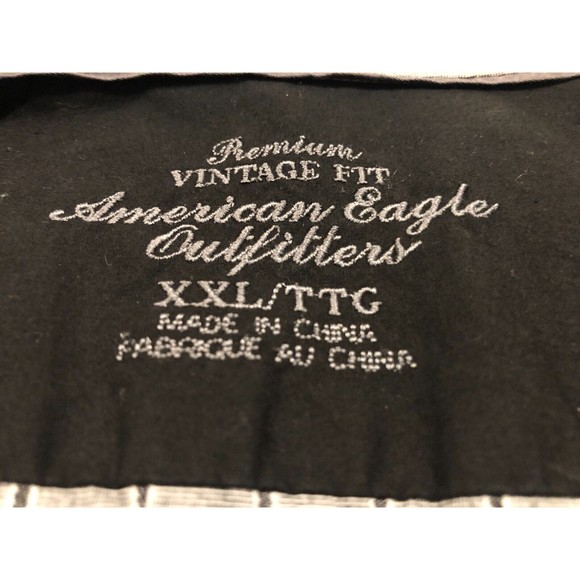 American Eagle Outfitter Premium Vintage Fit Men’s Gray Stripes Down XXL 2XLarge - Picture 4 of 14